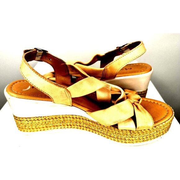 Mariella Womens Shoes Leather Platform Wedge Sandals Strappy Brown Size 8/39 - Picture 6 of 11